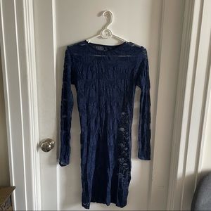 American Apparel Sheer Lace Navy Bodycon Dress